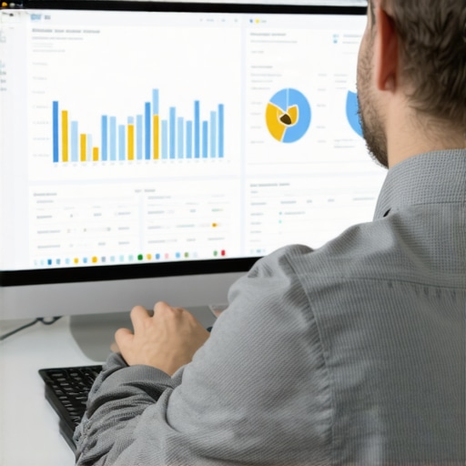 Business owner studying GMB analytics to improve local search rankings