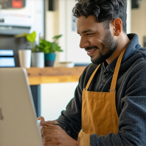 Business owner responding to reviews and engaging with community