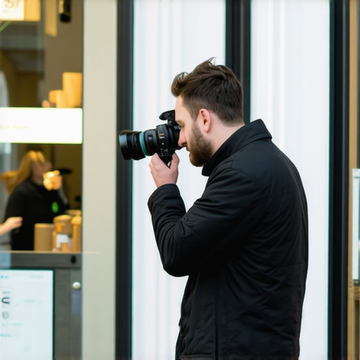 Business owner photographing storefront to enhance GMB profile