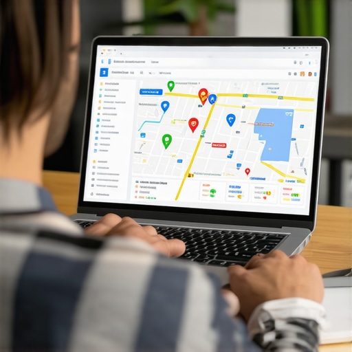 SEO expert working on local Maps SEO strategies on a laptop