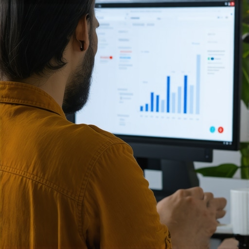 Business owner analyzing GMB engagement metrics on a computer