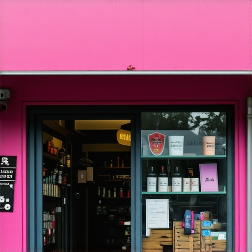 Optimized Local Business Storefront Vibrant storefront with happy customers and clear signage