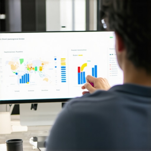 Marketing professional analyzing GMB analytics for local SEO insights