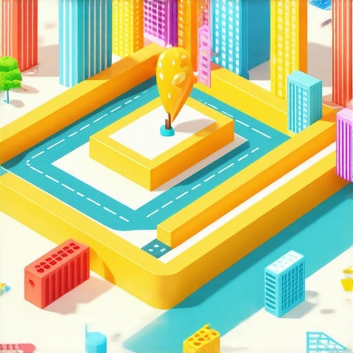 Futuristic map with augmented reality and AI technology for local SEO