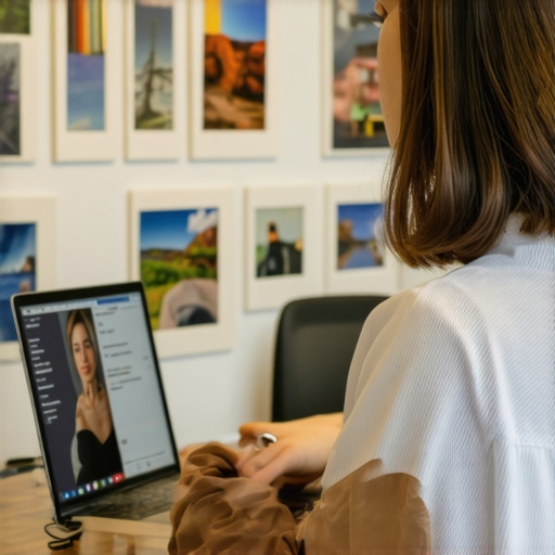 Business owner enhancing GMB profile with new photos and updates