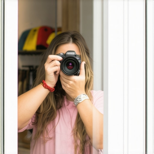 Business owner photographing storefront for Google My Business listing