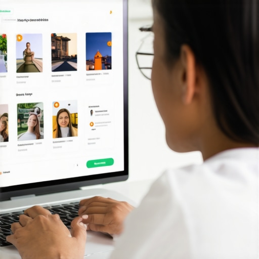 Business owner enhancing Google My Business listing with images and reviews