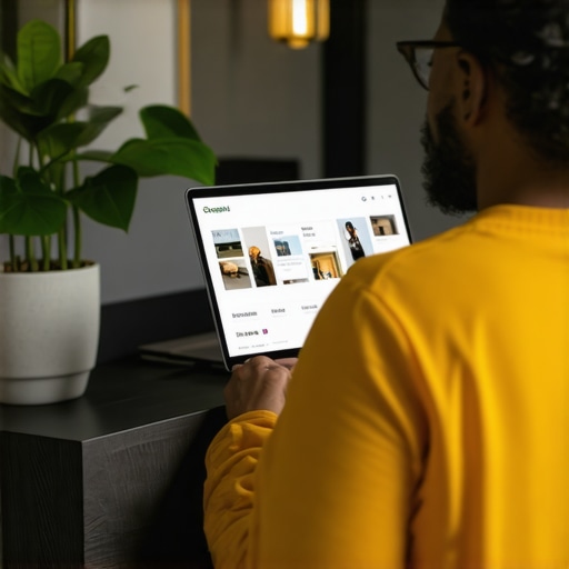 Business owner designing engaging GMB posts with visuals and call-to-action elements.