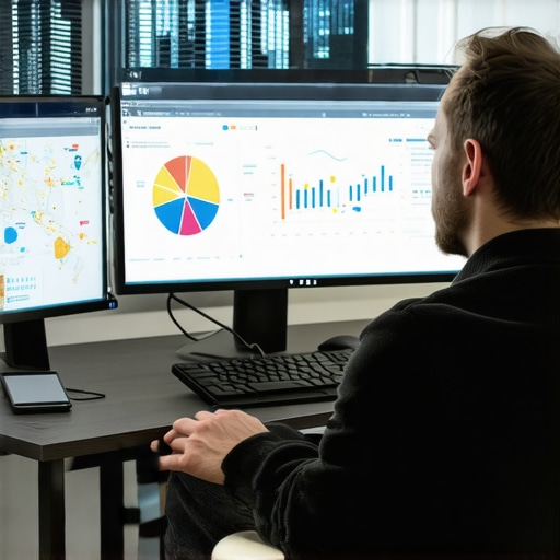 A person analyzing maps SEO analytics on computer screens