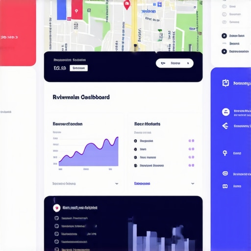 Screenshot showing analytics and review management tools used for maps SEO.